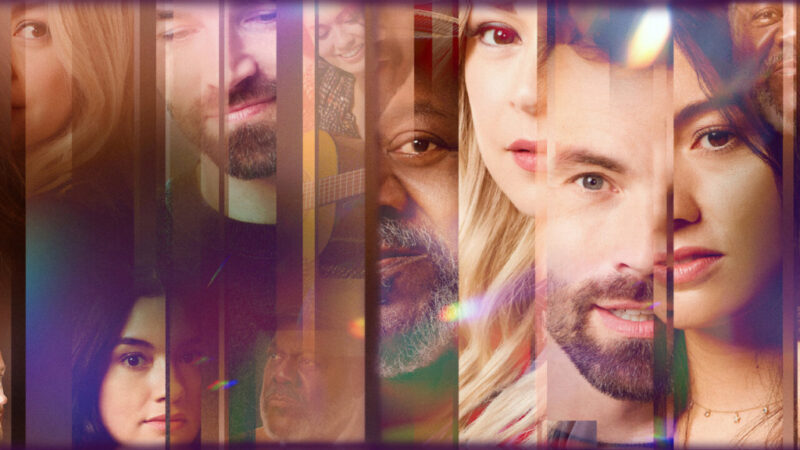 Mosaico de rostos fragmentados do elenco de Pelo Caminho, um drama sensível que integra a lista de os melhores filmes e séries de abril na Netflix