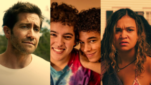 Colagem com cenas de grandes estreias de filmes e séries que chegam no streaming em agosto.