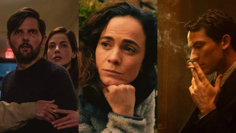 Montagem com três cenas de filmes e séries que fazem parte dos grandes lançamentos de agosto no streaming e cinema.