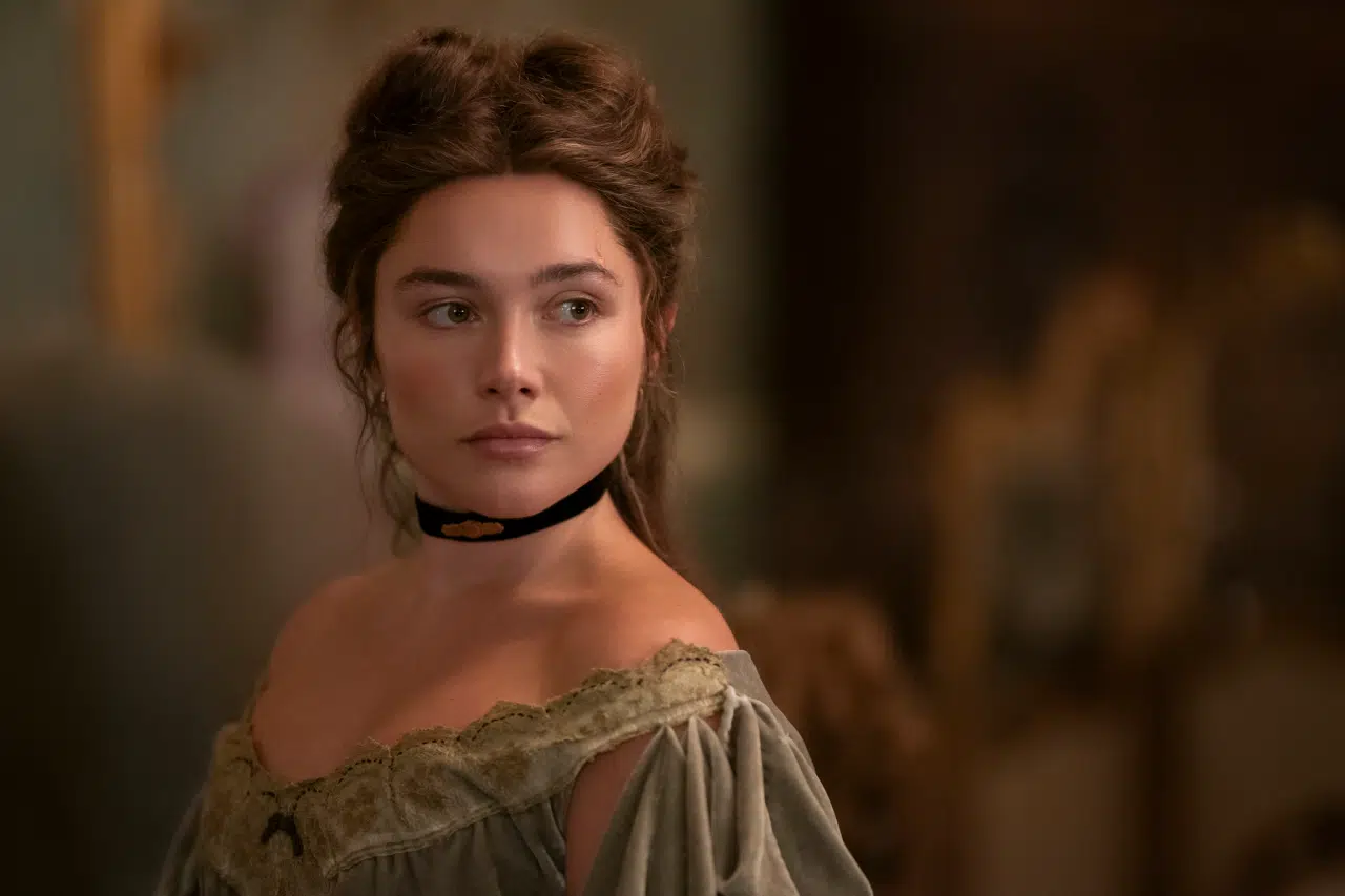 Florence Pugh como Cathy Ames em A Leste do Éden, destaque entre os filmes e séries para assistir.