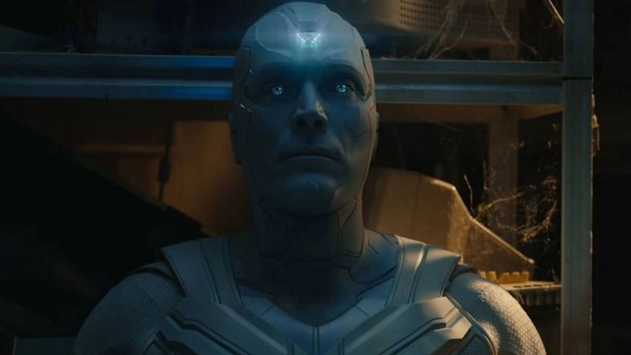 Paul Bettany como Visão Branco em VisionQuest, produção da Marvel entre as estreias da semana no streaming.
